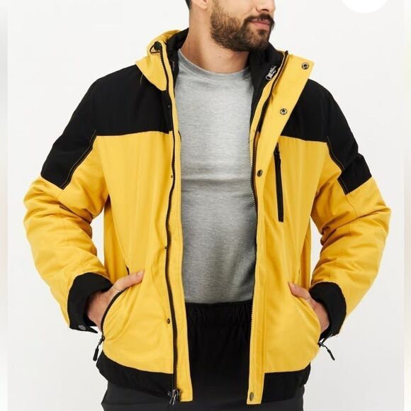NWT Club Room Men Hooded Long Sleeve Parka Jacket Yellow XXL jacket coat